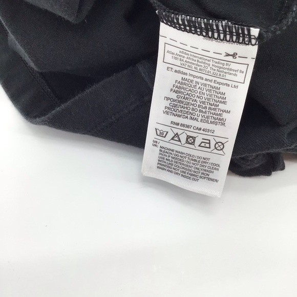 Adidas Women's Black White Long Sleeve Crew Neck Crop Top Size Large - Picture 7 of 12